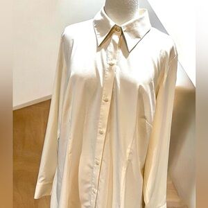 Coldwater Creek Long-Sleeve Button Down Light Beige Top Size 1x